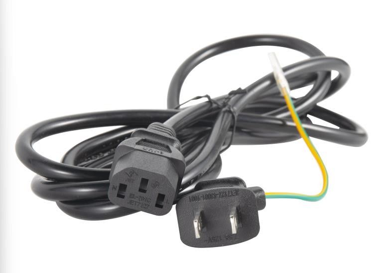 Cavi di alimentazione internazionali da 6 piedi Cavi di alimentazione giapponesi da 125 V a 2 pin