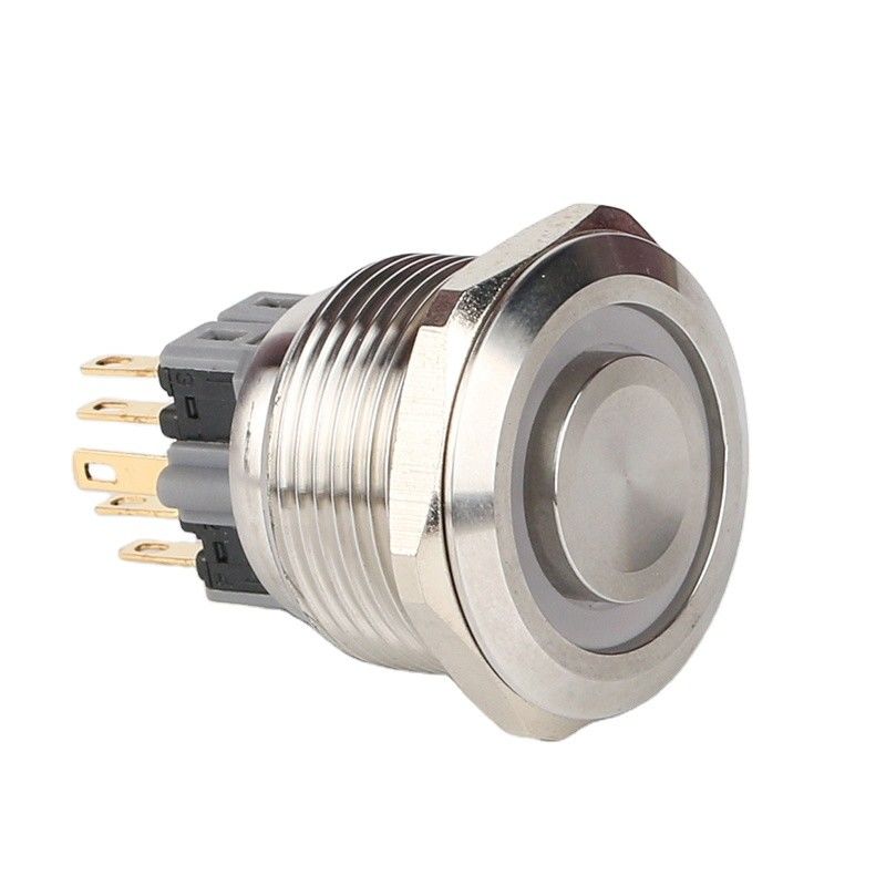 Interruttori a pulsante in metallo illuminati da 28 mm LED ad anello rotondo da 500 V