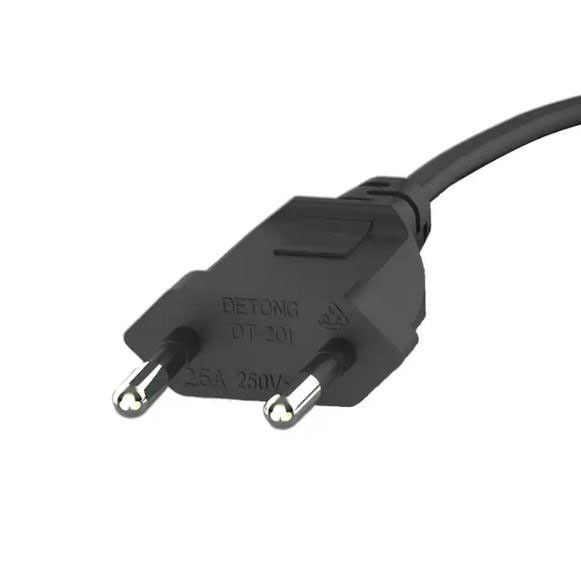Corde di alimentazione a corrente alternata UE flessibili Corde di estensione elettrica leggera 2 pin