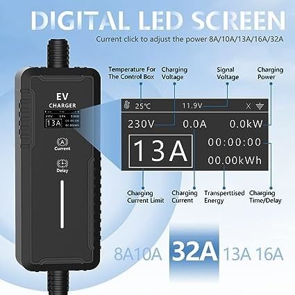 GBT 3.5KW 7KW IP65 Compatto portatile caricabatterie EV resistente alle intemperie e di protezione contro la corrente