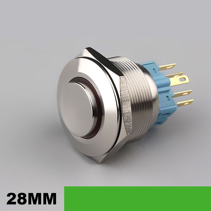 Interruttori a pulsante in metallo illuminati da 28 mm LED ad anello rotondo da 500 V