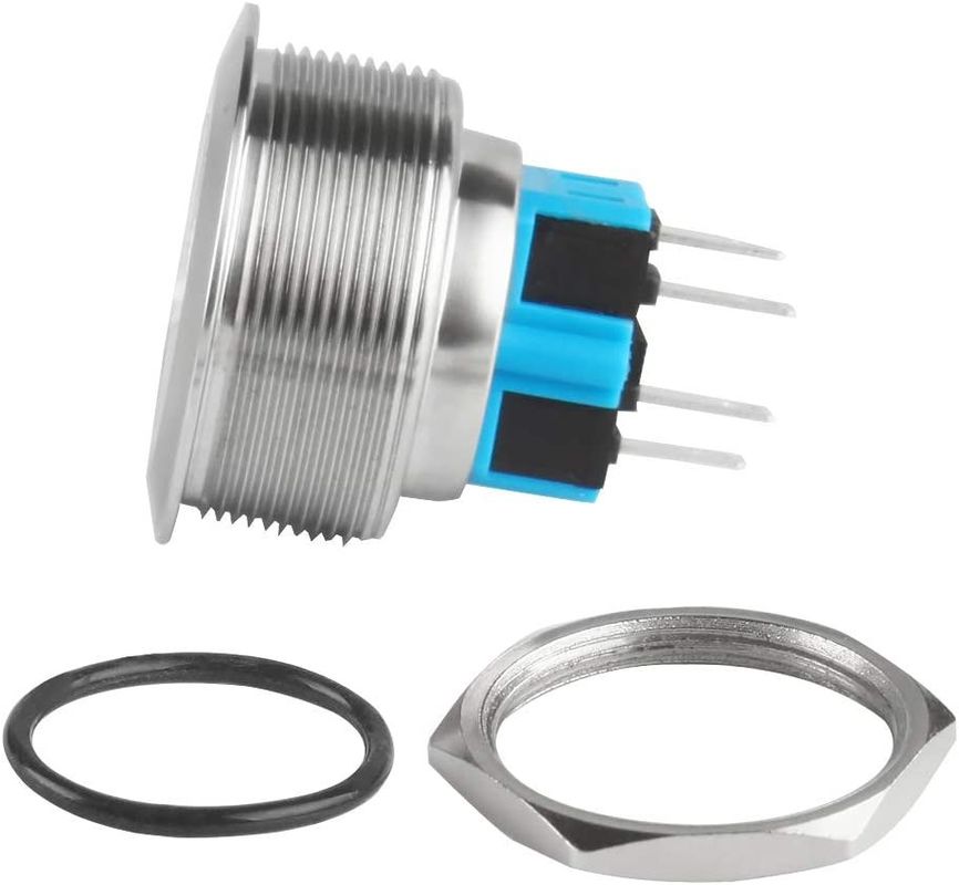 Interruttori a pulsante in metallo di accensione e spegnimento LED ad anello illuminato da 30 mm