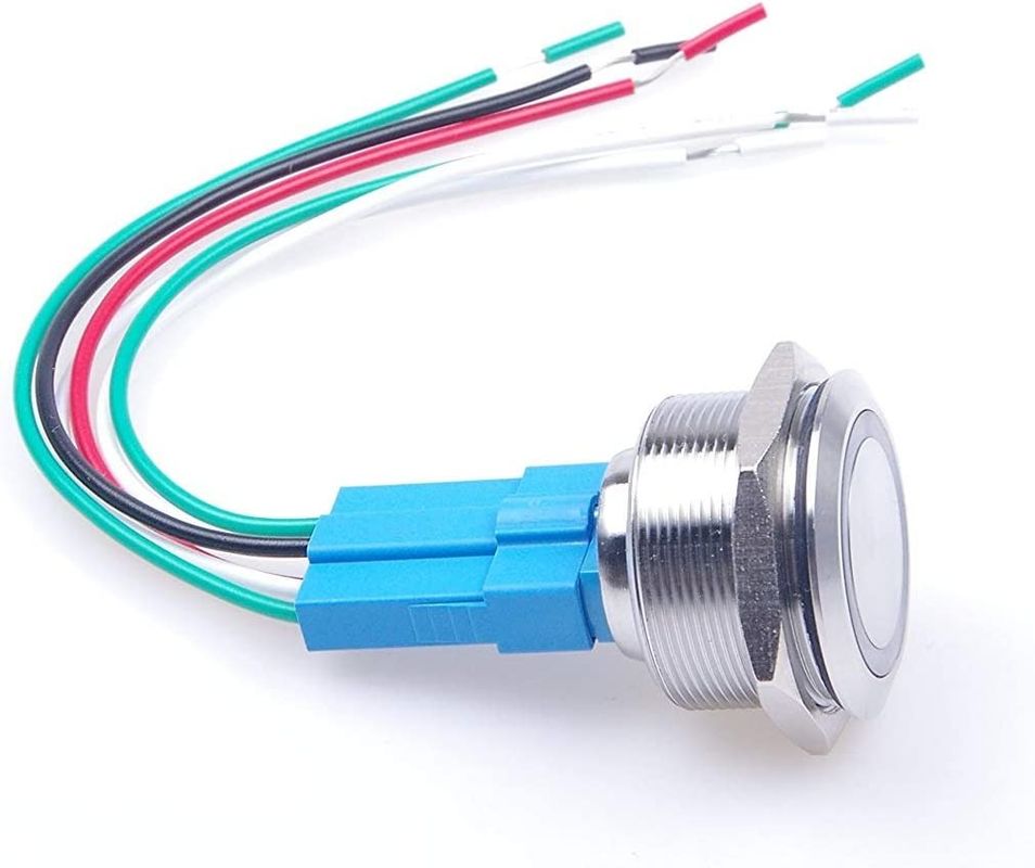 Interruttori a pulsante in metallo di accensione e spegnimento LED ad anello illuminato da 30 mm