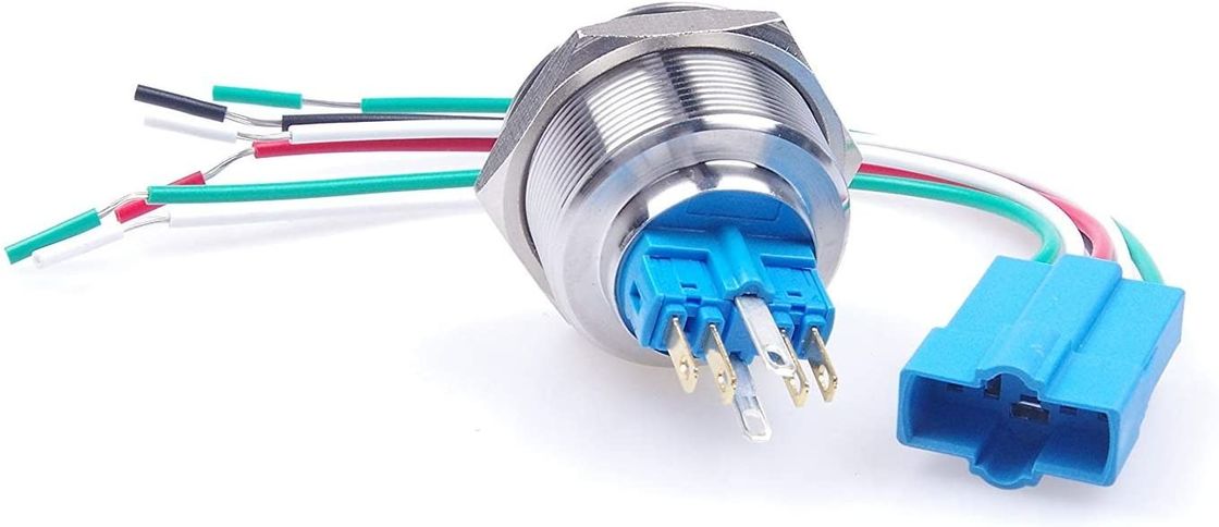 Interruttori a pulsante in metallo di accensione e spegnimento LED ad anello illuminato da 30 mm