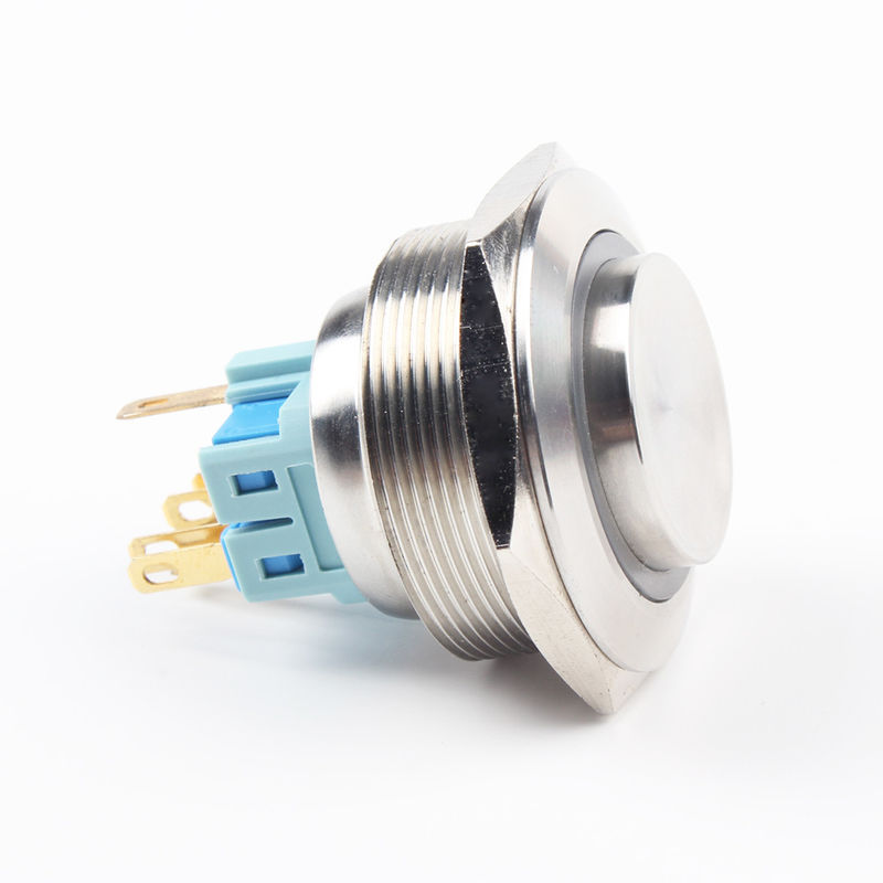 Interruttori a pulsante in metallo di accensione e spegnimento LED ad anello illuminato da 30 mm