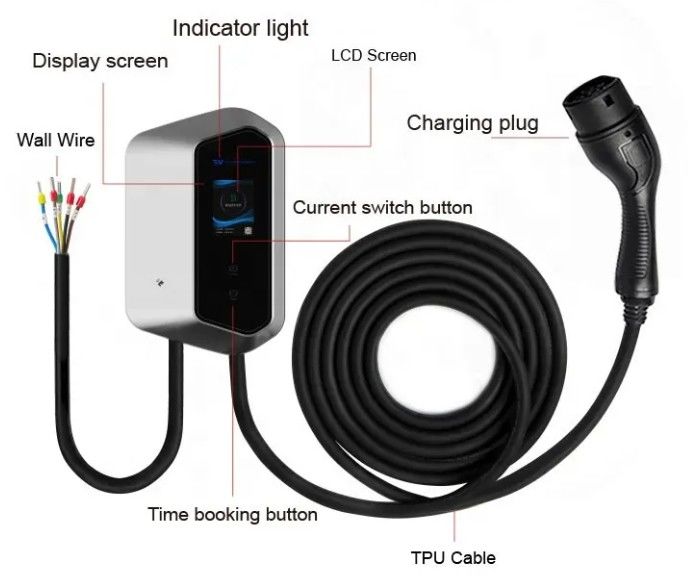 Tipo 2 AC 16A 32A Stazione di ricarica rapida per auto elettrica 250-480v