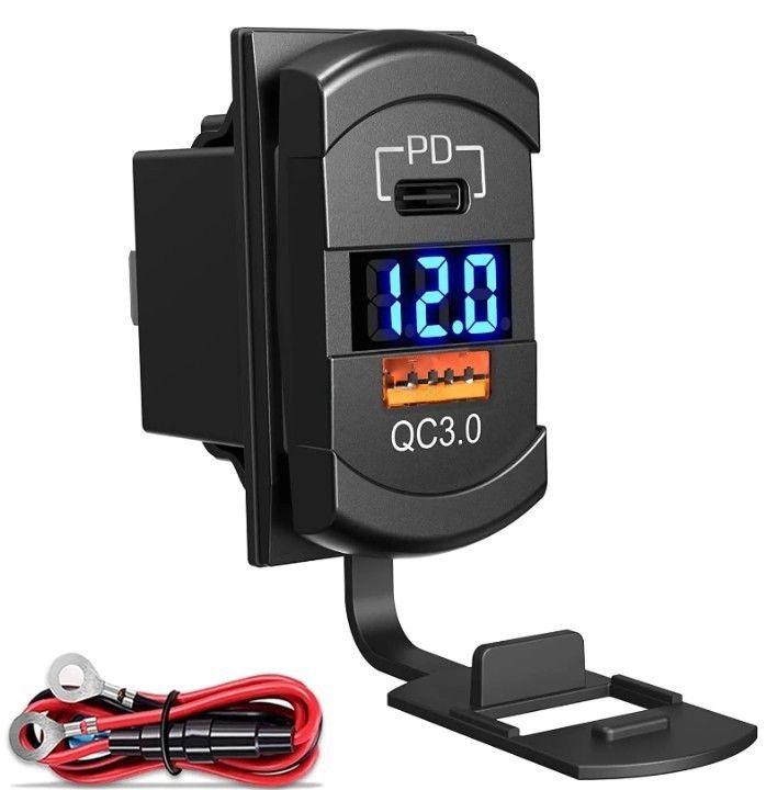 12v 24v usb caricabatterie Rocker Switch Fast Charge Socket Acqueproof Quick Dual Pd Qc3.0 Per Auto Barca
