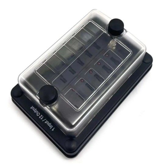 Auto ATO ATC Fuse Box impermeabile 12 Circuito Fuse Holder Adesivo Etichetta 12 In 12 Out Per Autobus