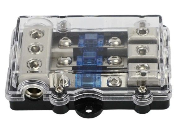 Portafusibili a lama ANL Mini per auto a 3 vie blocco di distribuzione dell'alimentazione audio stereo supporto a pannello portafusibili da 60 Amp