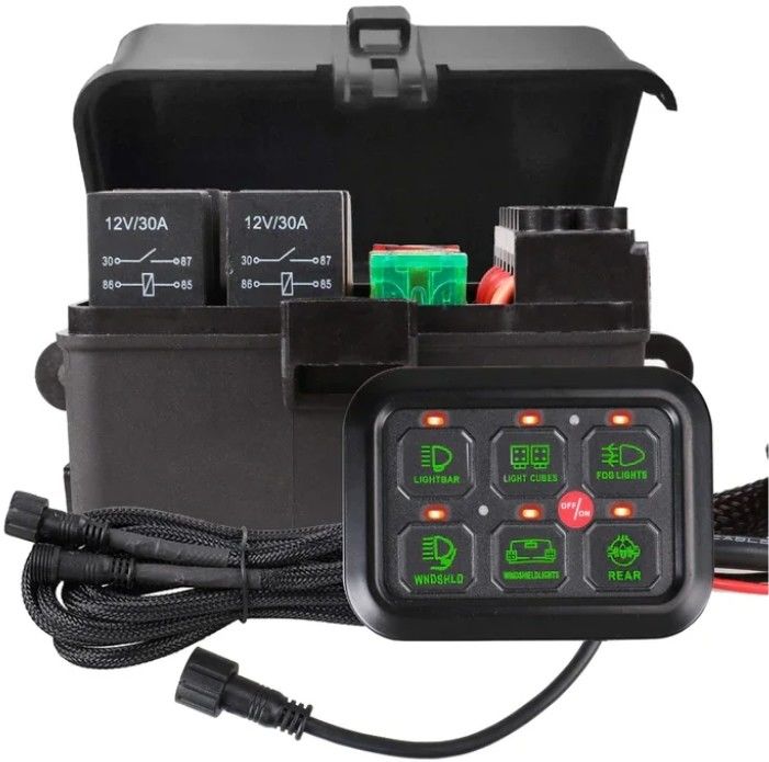 6 Gang 12V Led Switch Panel Kit RGB Automatico Dimmabile Universal Light Bar Controller Con APP