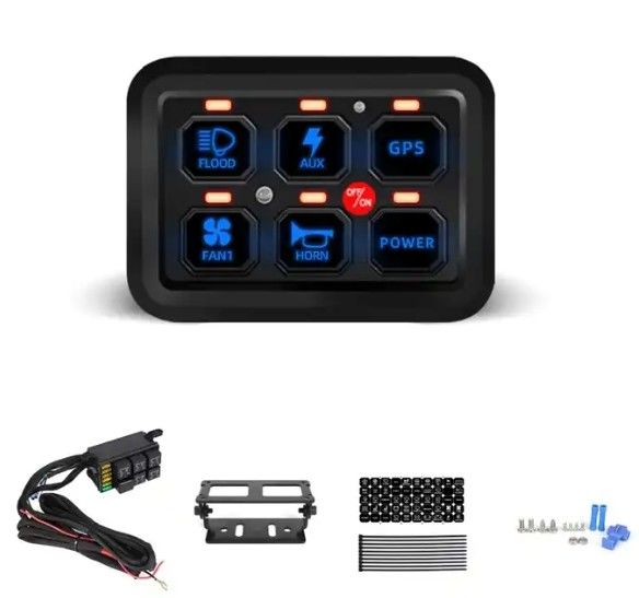 6 Gang 12V Led Switch Panel Kit RGB Automatico Dimmabile Universal Light Bar Controller Con APP