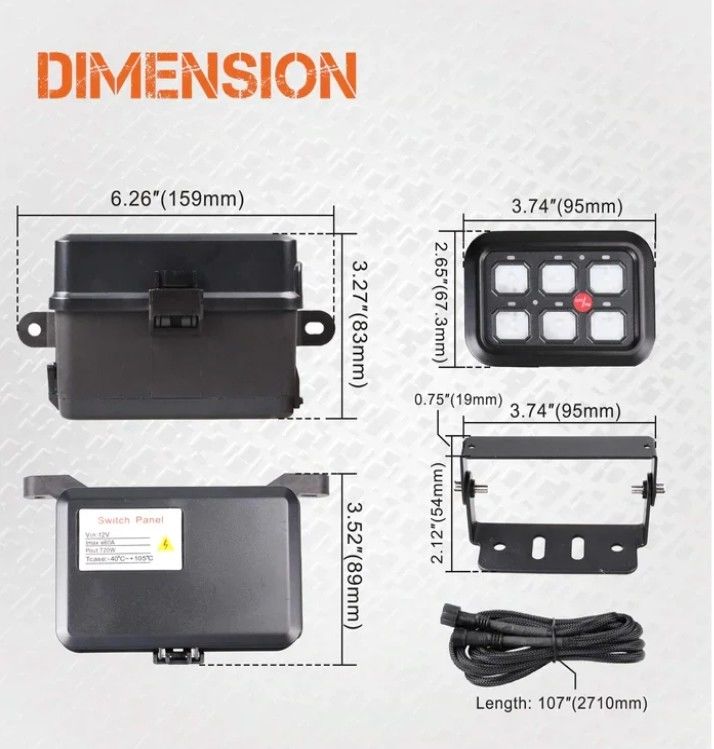 6 Gang 12V Led Switch Panel Kit RGB Automatico Dimmabile Universal Light Bar Controller Con APP