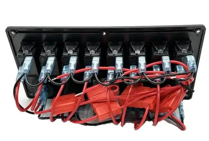 12V 8 Way Gang Rocker Switch Panel con W / 50A doppia presa Anderson accessorio presa di corrente e doppia USB