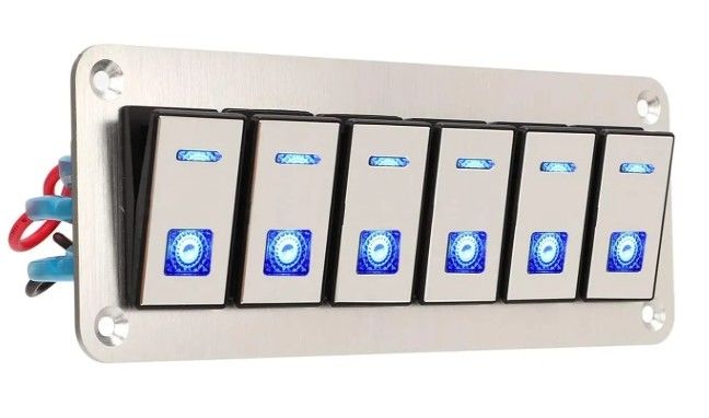 Pannello di commutazione toggle, pannello di commutazione rocker impermeabile universale UTV barca piccolo rotolo commutazione rocker