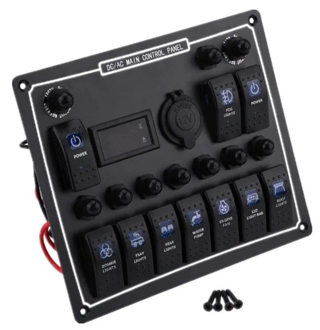 10 pannello di commutazione di banda usb con presa a doppio caricabatterie veloce con pannello di commutazione di barca multifunzione leggera sistema di alimentazione marina