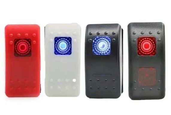 12V 24V Illuminato Blu LED Light Simbolo Laser impermeabile On/Off Boat Rocker Switch Per Auto Boat Marine RV