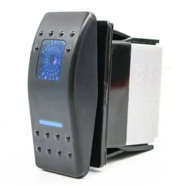 12V 24V Illuminato Blu LED Light Simbolo Laser impermeabile On/Off Boat Rocker Switch Per Auto Boat Marine RV