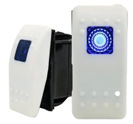 12V 24V Illuminato Blu LED Light Simbolo Laser impermeabile On/Off Boat Rocker Switch Per Auto Boat Marine RV