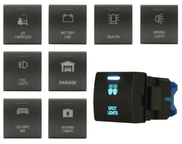 Logo personalizzato DC 12V 3A CAMERA RIVERSO LED Sgombero a pulsante per Toyota Square Landcruiser Prado