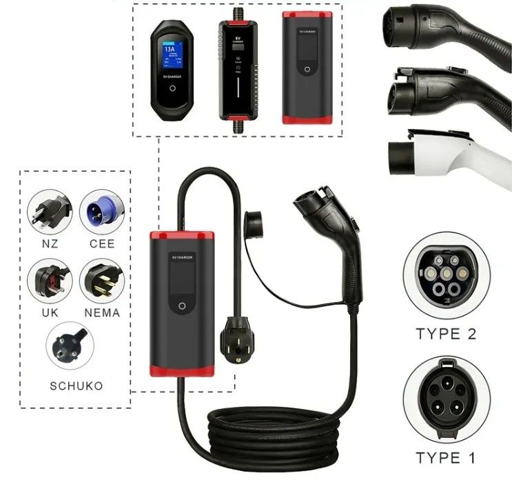 IP65 16A-40A regolabile SAE J1772 Tipo 1 caricabatterie portatili