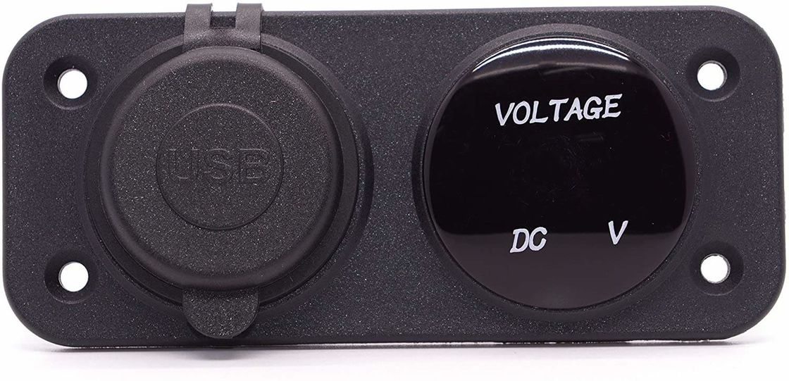 12V DC 24V LED Digital Voltmeter Dual USB Outlet Power Socket Panel 3.1A Caricabatterie