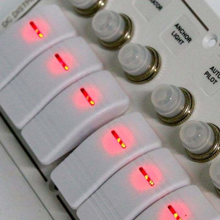 12-24V 6 Gang Boat Switch Panel Blu LED Rocker On-Off Interruttore opzionale