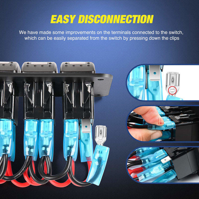 DC12V 24V 3 Gang Red LED Light Rocker Switch Panel Box con doppio caricabatterie USB 4.8A