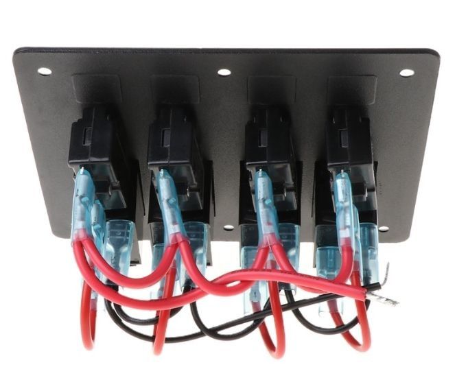 12V 6 Gang Rocker Switch Panel con LED a luce rossa per auto barca