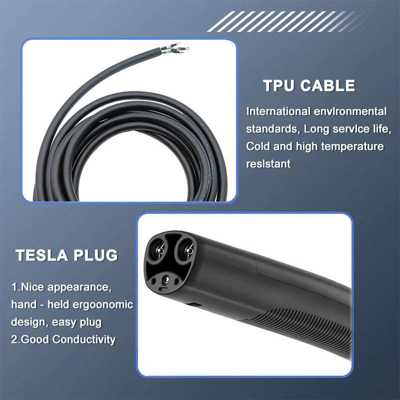 Cable di ricarica per veicoli elettrici NACS 5M 6m 7m Tesla EV Charging Gun