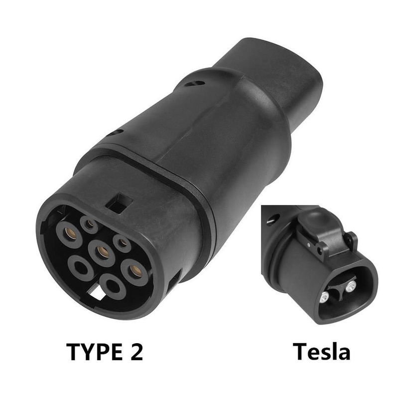 Tesla To Type2 Adapter del caricabatterie 60A max connettore 14kw Ev Plug carica veloce