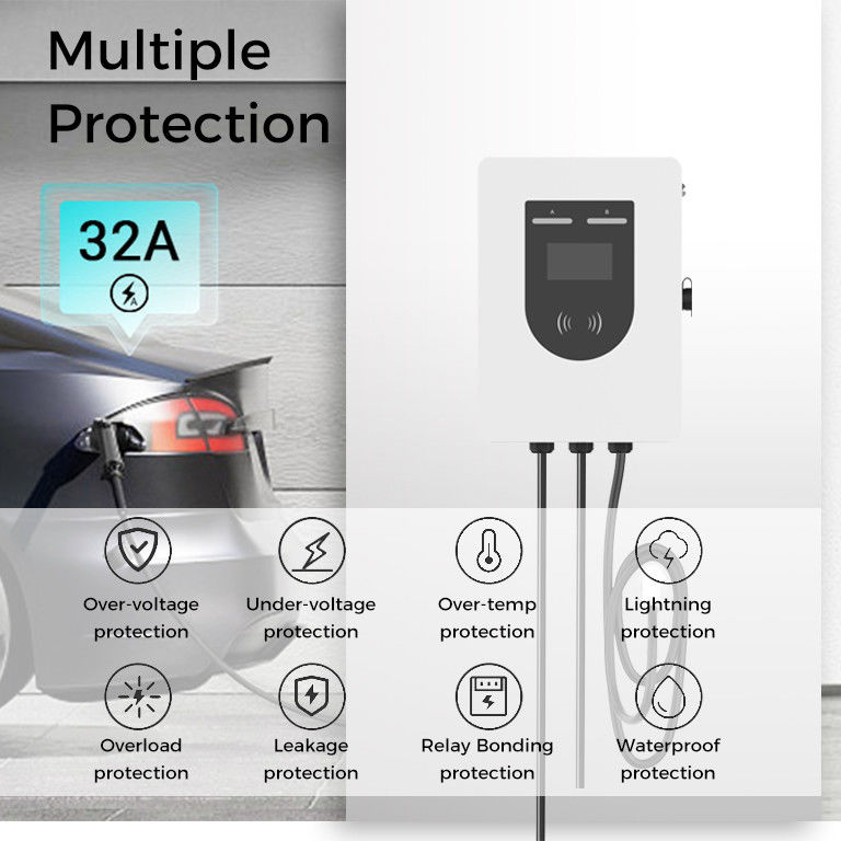 Tipo 2 uso domestico uso commerciale caricabatterie EV 32A 14KW livello 2 stazione di ricarica EVSE Wallbox